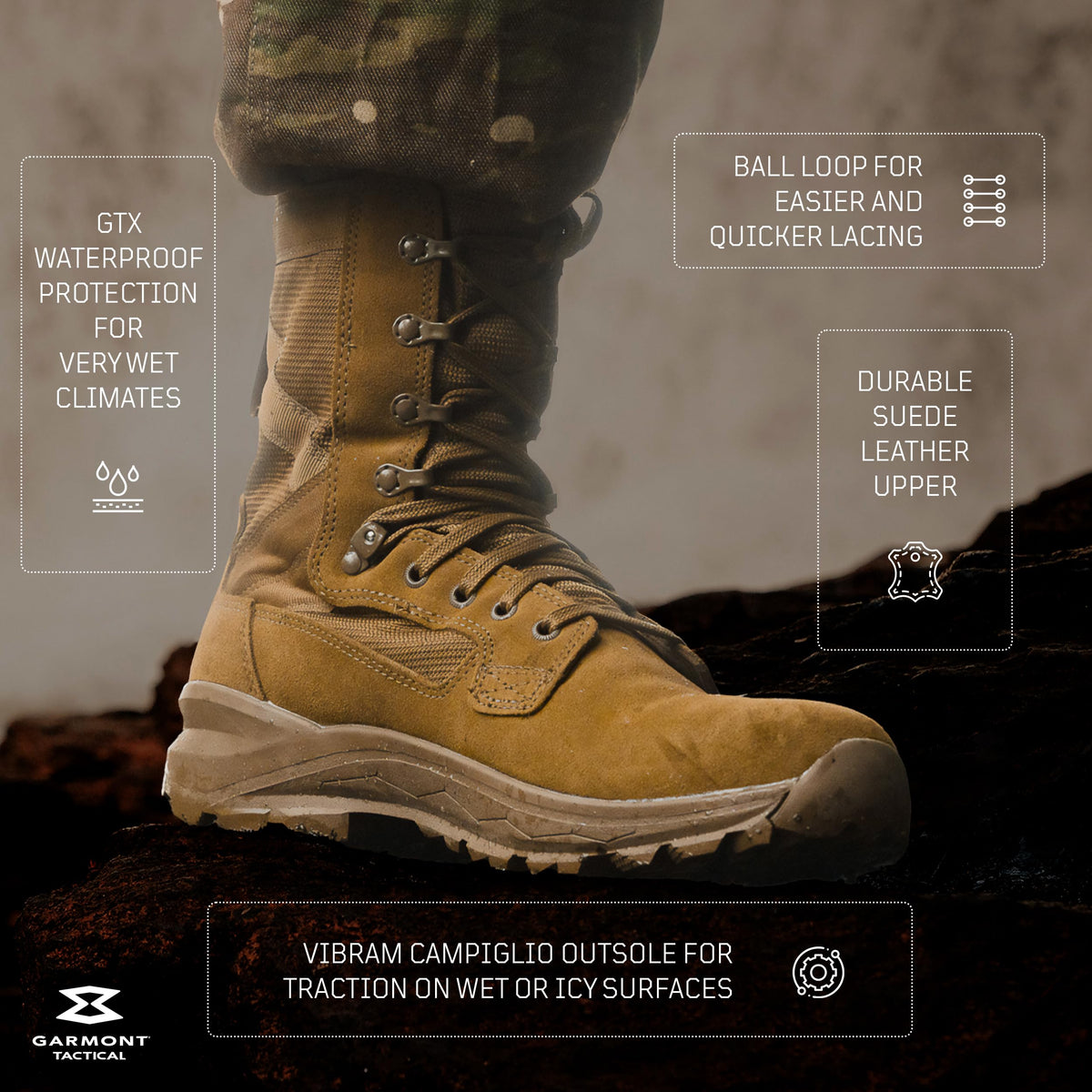 Suede Waterproof Combat Boots I60725