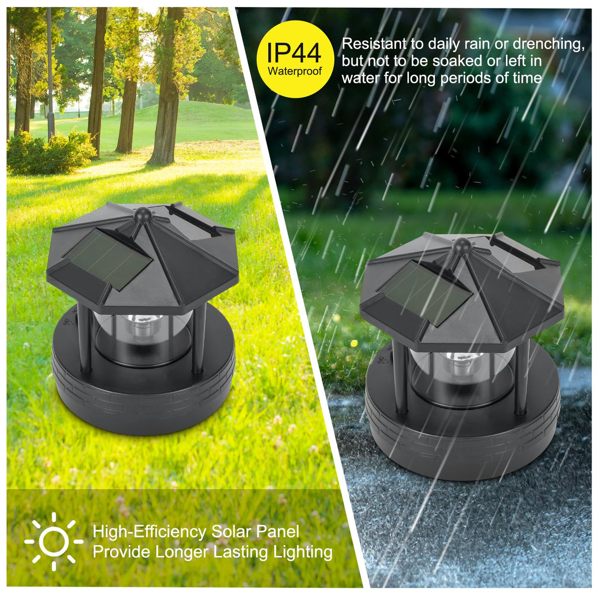 Black Solar Lighthouse Light Y986
