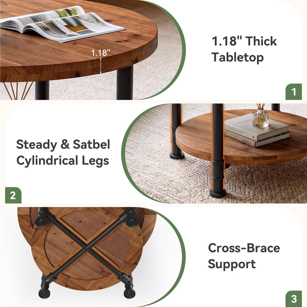 Solid Wood Round Coffee Table F52964