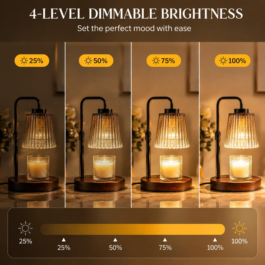 Adjustable Dimmable Electric Candle Warmer Lamp with Timer H731