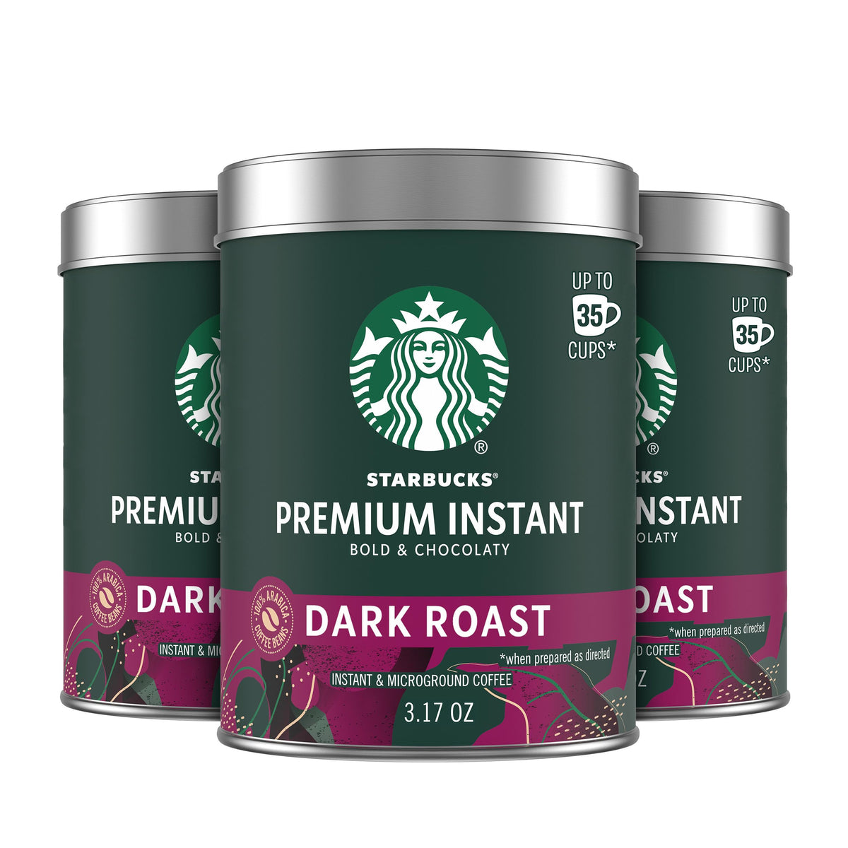 Dark Roast Instant Coffee 3 Tins 3.17 oz R1247