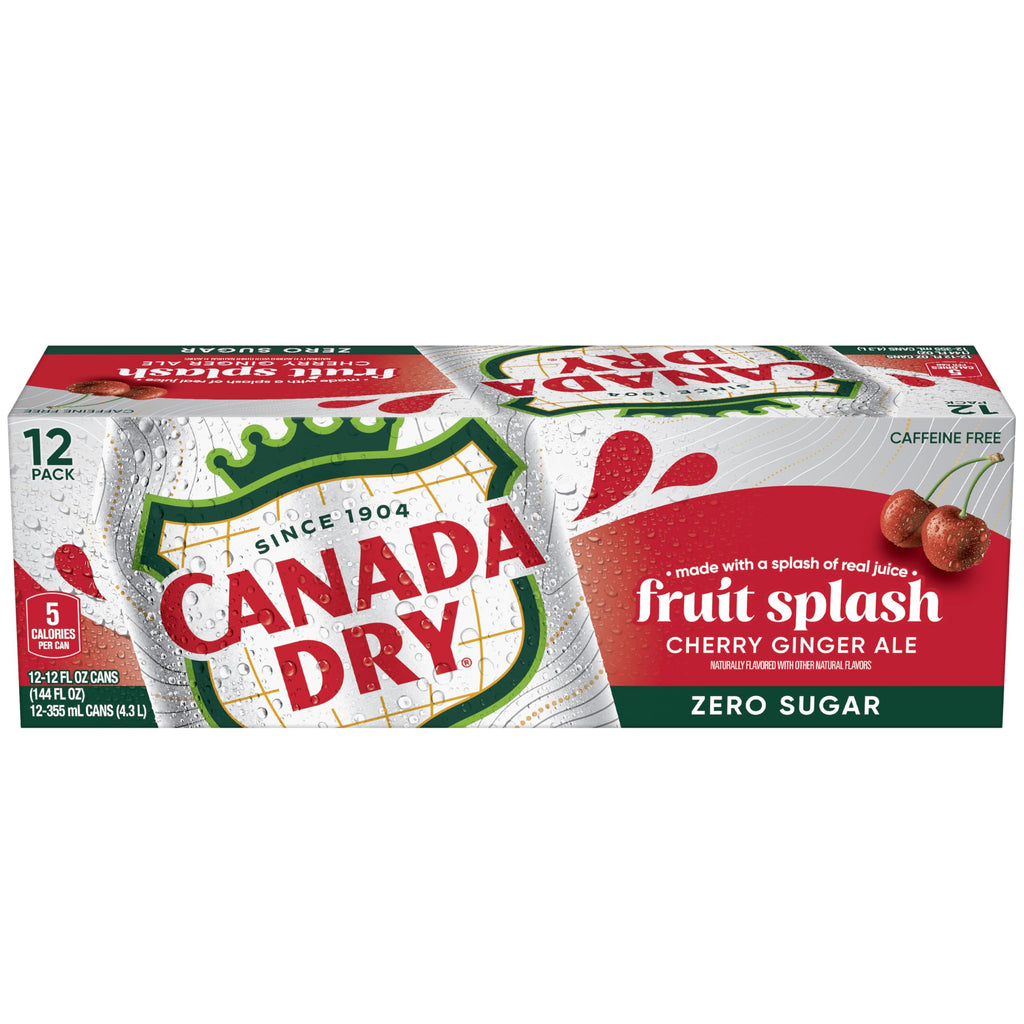 Zero Sugar Cherry Ginger Ale Soda, 12 fl. oz. Cans, 12 Pack P708488