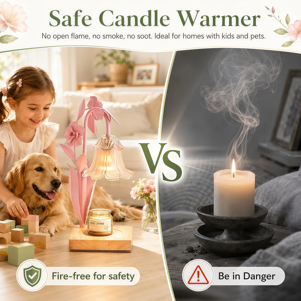 Pink Dimmable Candle Warmer Lamp with Timer W89159