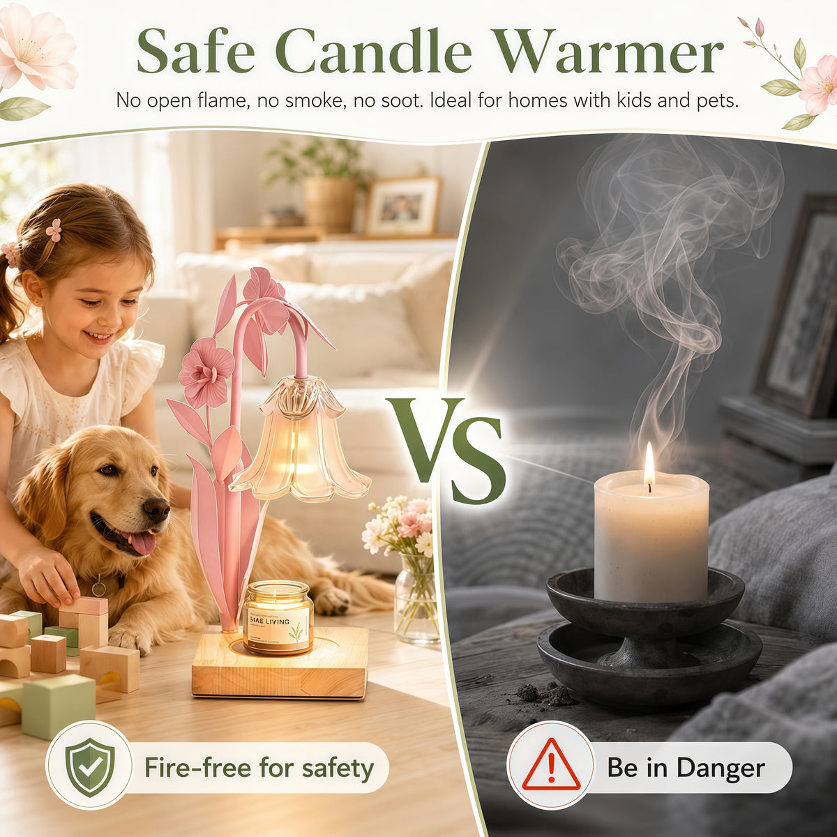Pink Dimmable Candle Warmer Lamp with Timer W89159