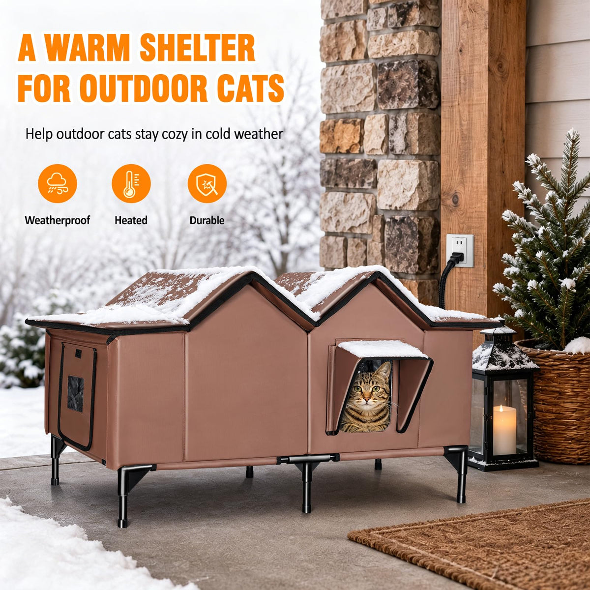 Weatherproof Heated Cat House E3175