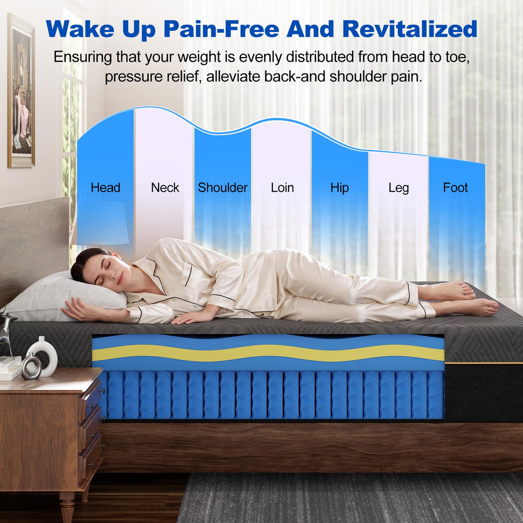 12 Inch Full Size Hybrid Mattress with Memory Foam M854