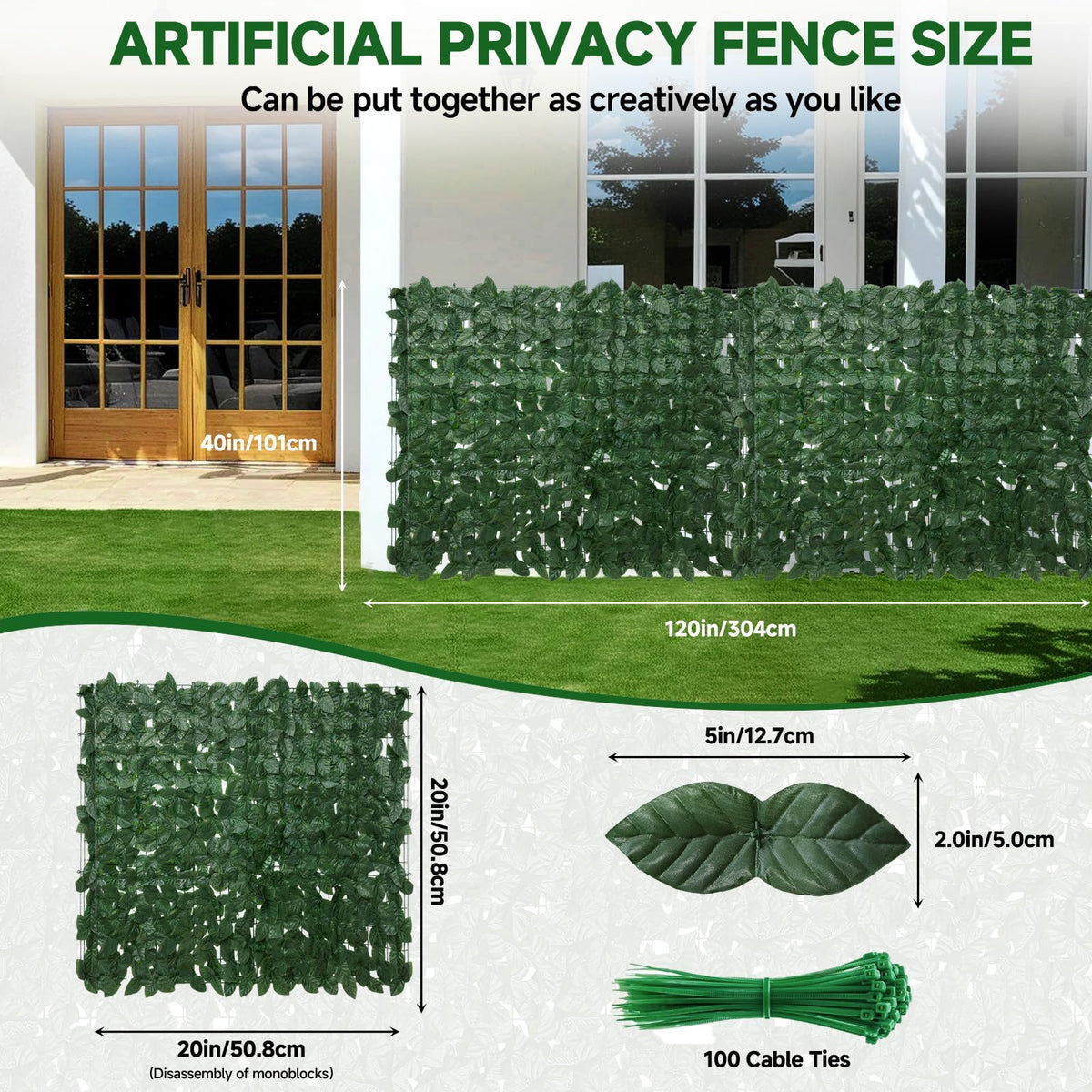Artificial Ivy Privacy Fence Screen I6365