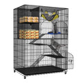 4-Tier Metal Cat Cage with Storage Cube Z45125