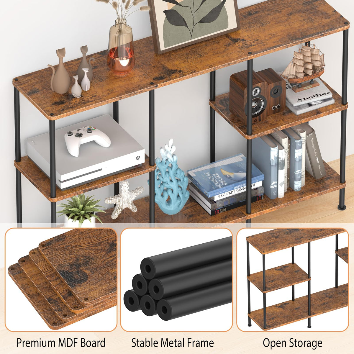 Tall 3 Tier TV Stand with Storage X3616