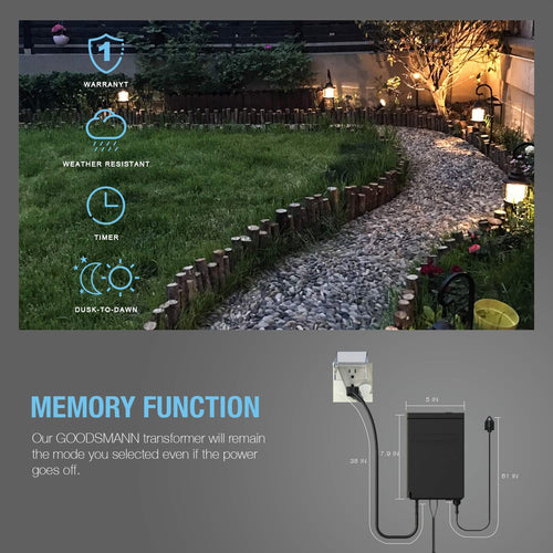 200 Watt Low Voltage Transformer with Timer and Photo Eye Sensor I672