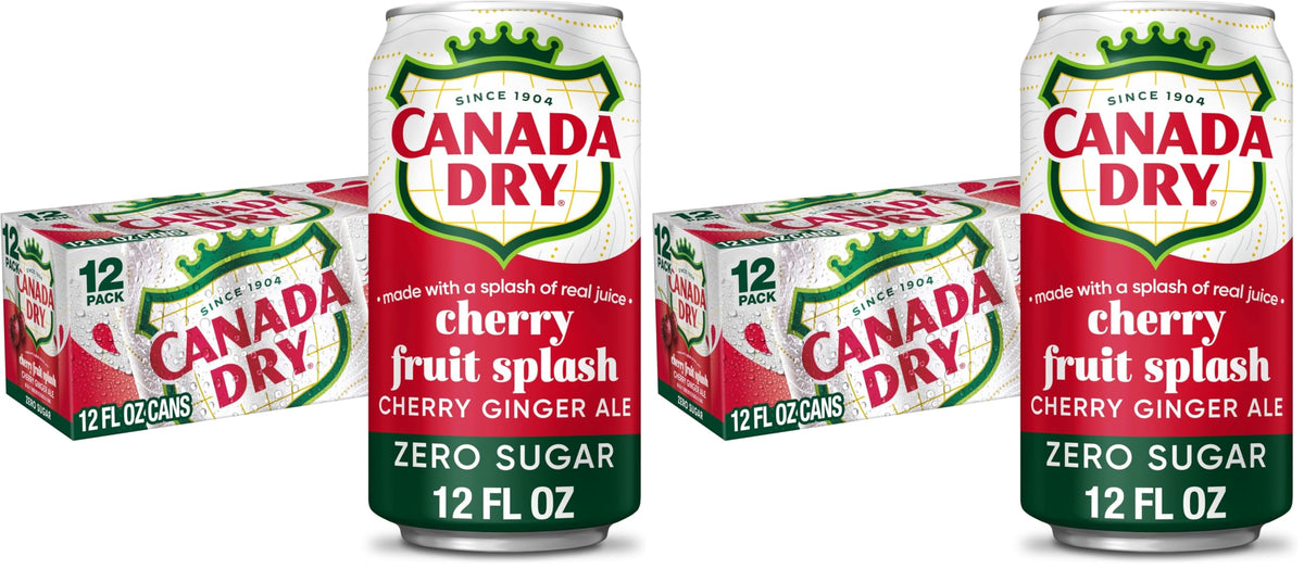 Zero Sugar Cherry Ginger Ale Soda, 12 fl. oz. Cans, 12 Pack P708488