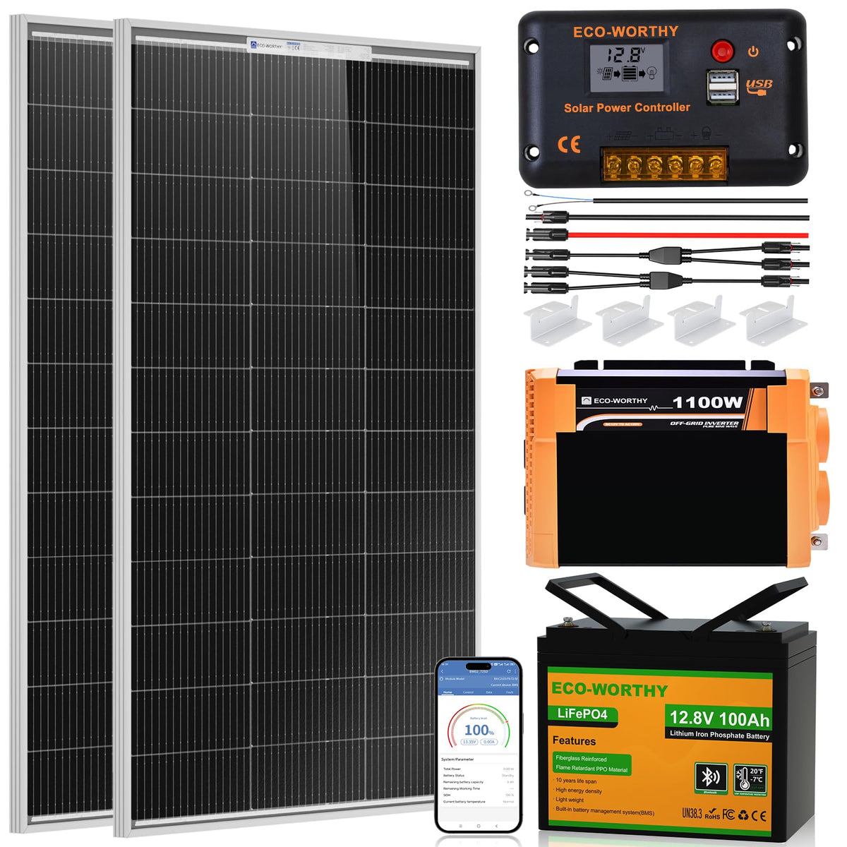 200 Watt 12V Solar Panel Starter Kit W257250