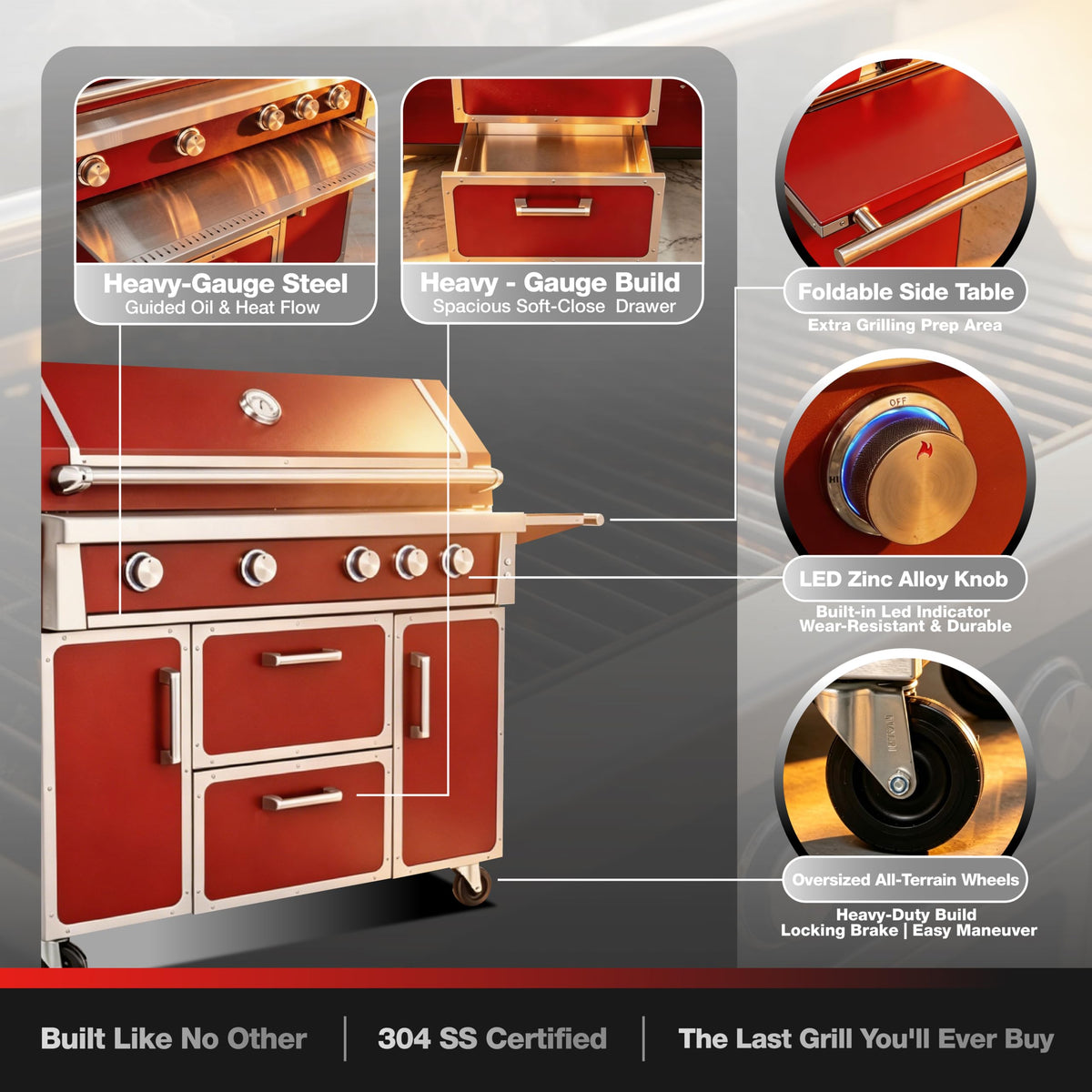 49" 99,000 BTU 4 Burner Stainless Steel Propane Grill O195498