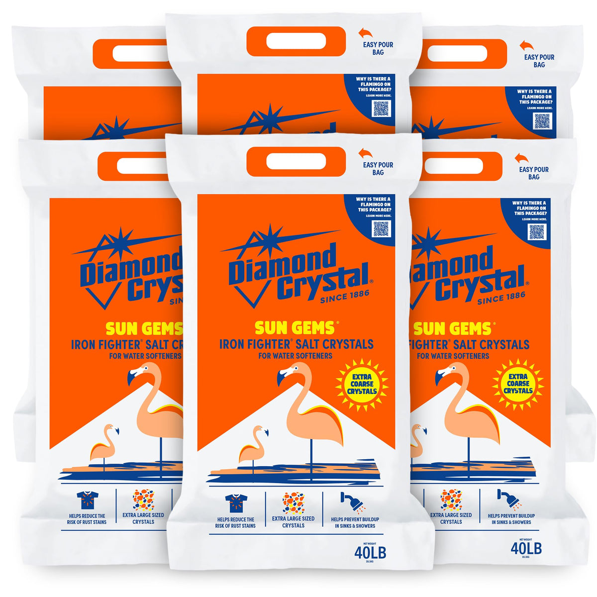 6 Pack Water Softener Salt, 40 Pounds L1045