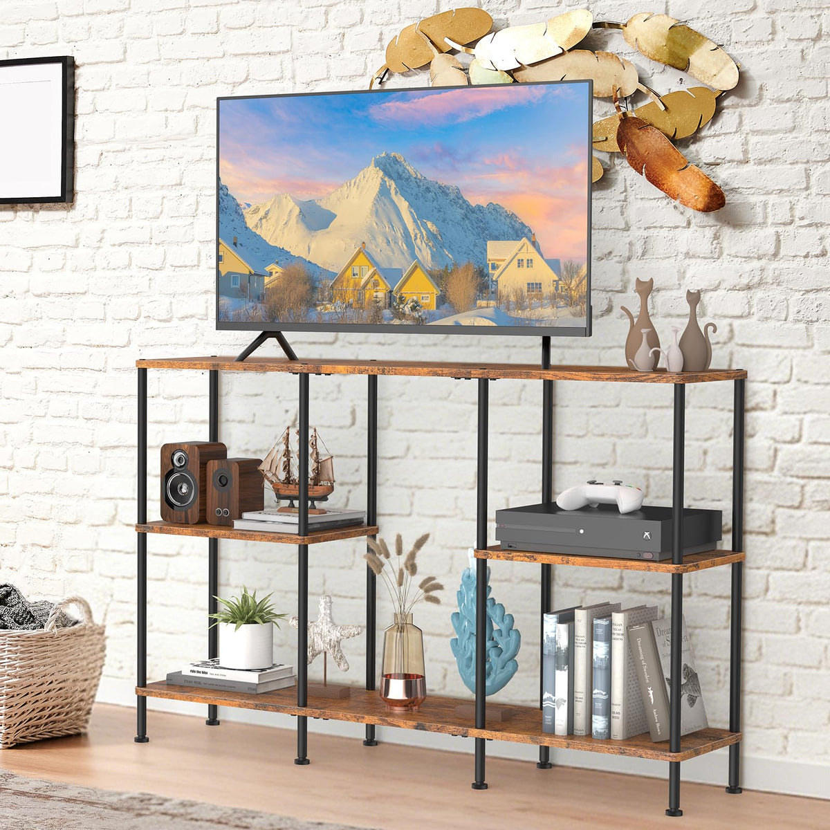 Tall 3 Tier TV Stand with Storage X3616