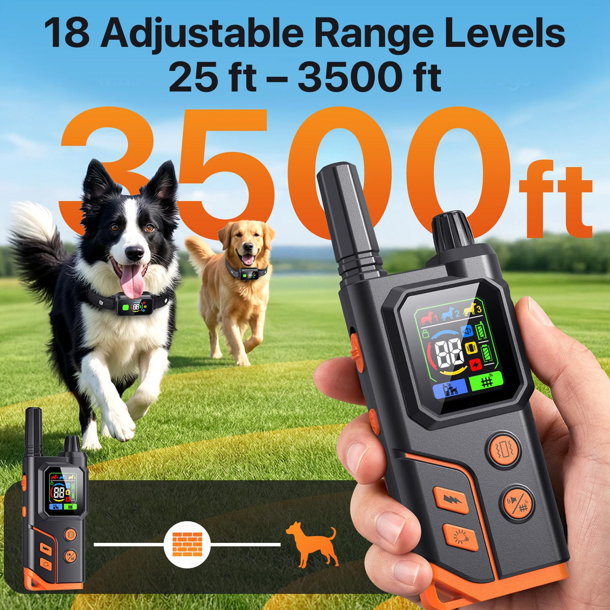Wireless Dog Collar Fence System & Training Collar Y7281