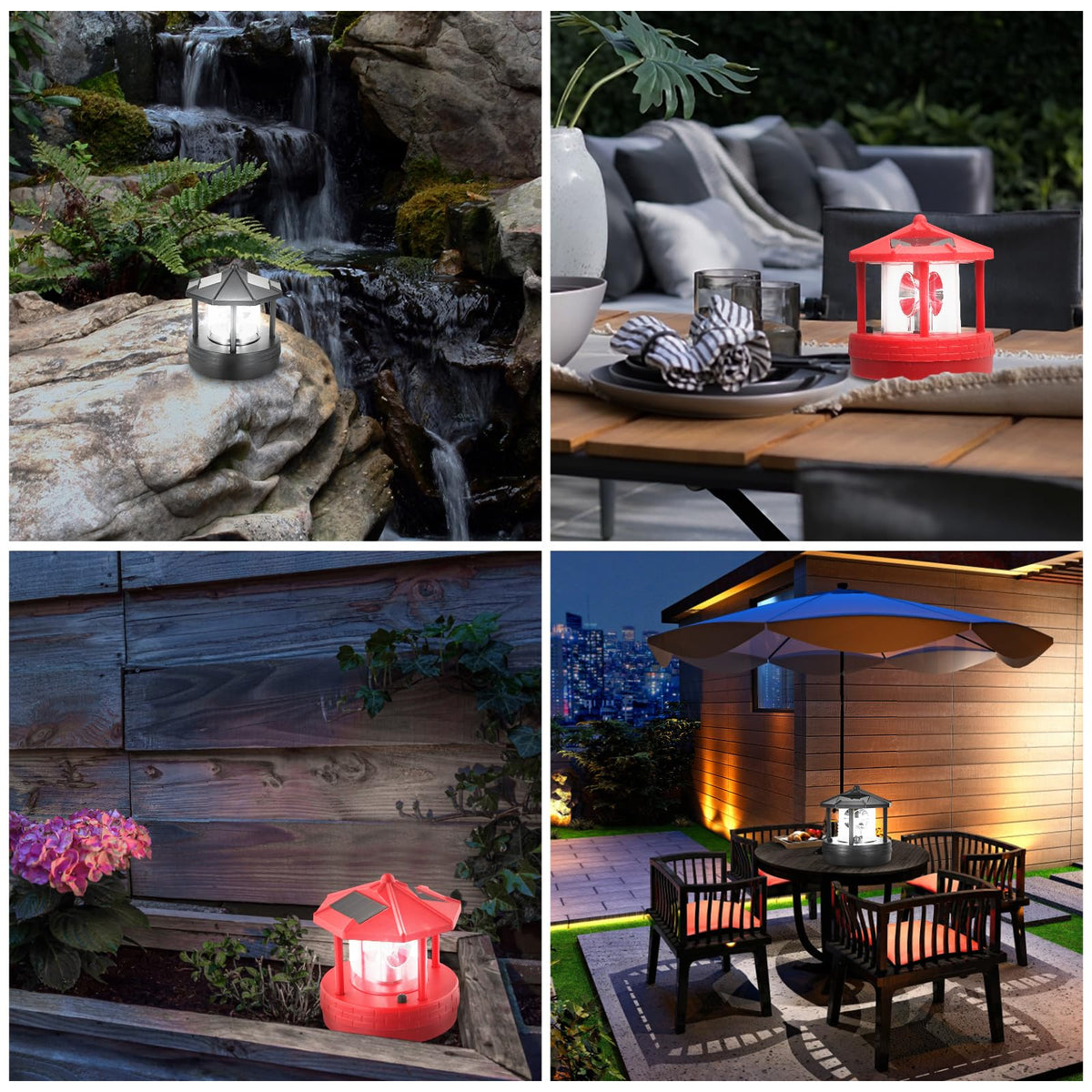 Black Solar Lighthouse Light Y986