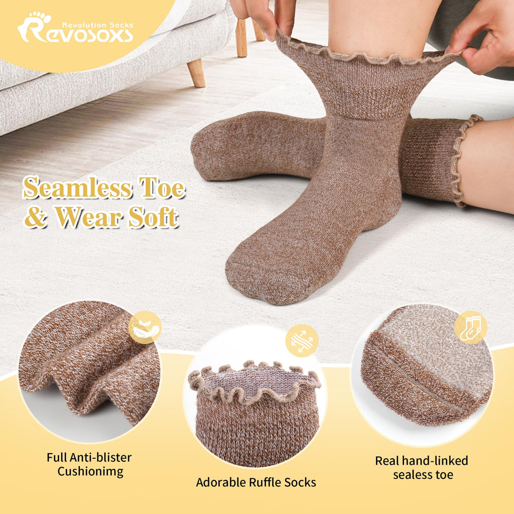 6 Pairs Non Binding Wide Seamless Diabetic Ankle Socks H79321