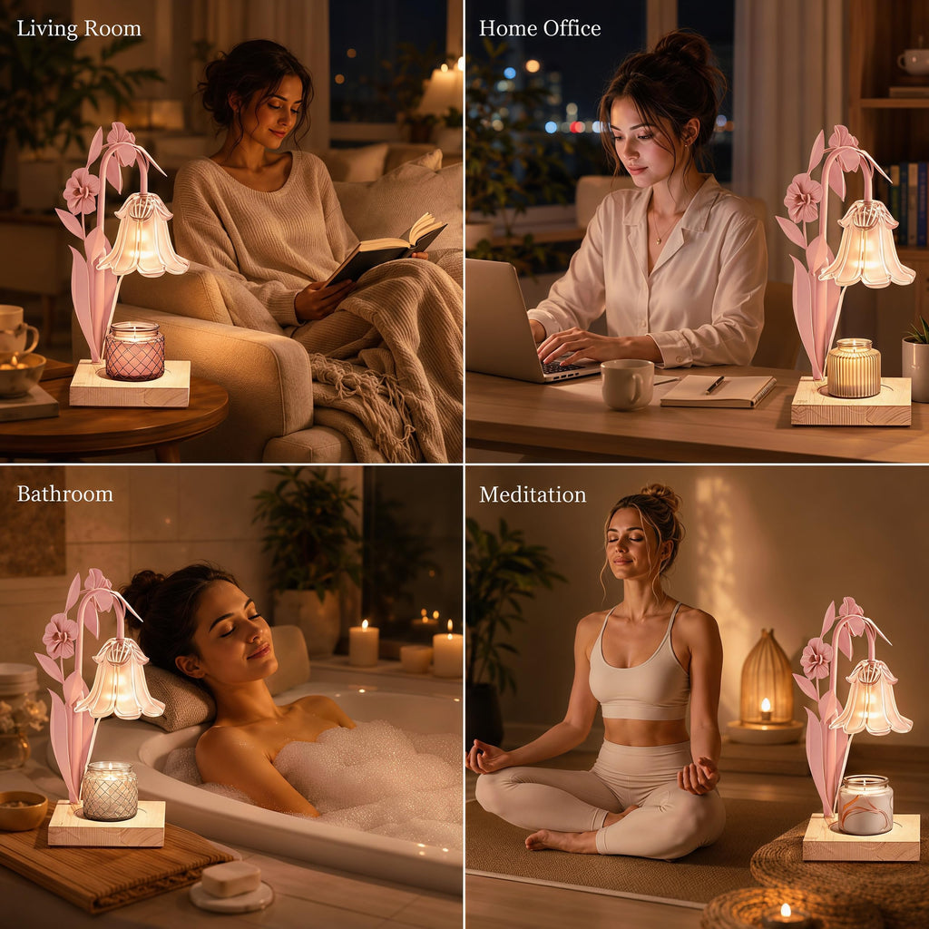 Pink Dimmable Candle Warmer Lamp with Timer W89159