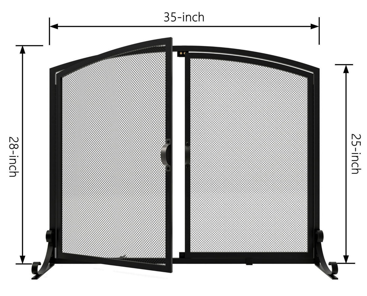 2-Panel Metal Fireplace Screen R3262