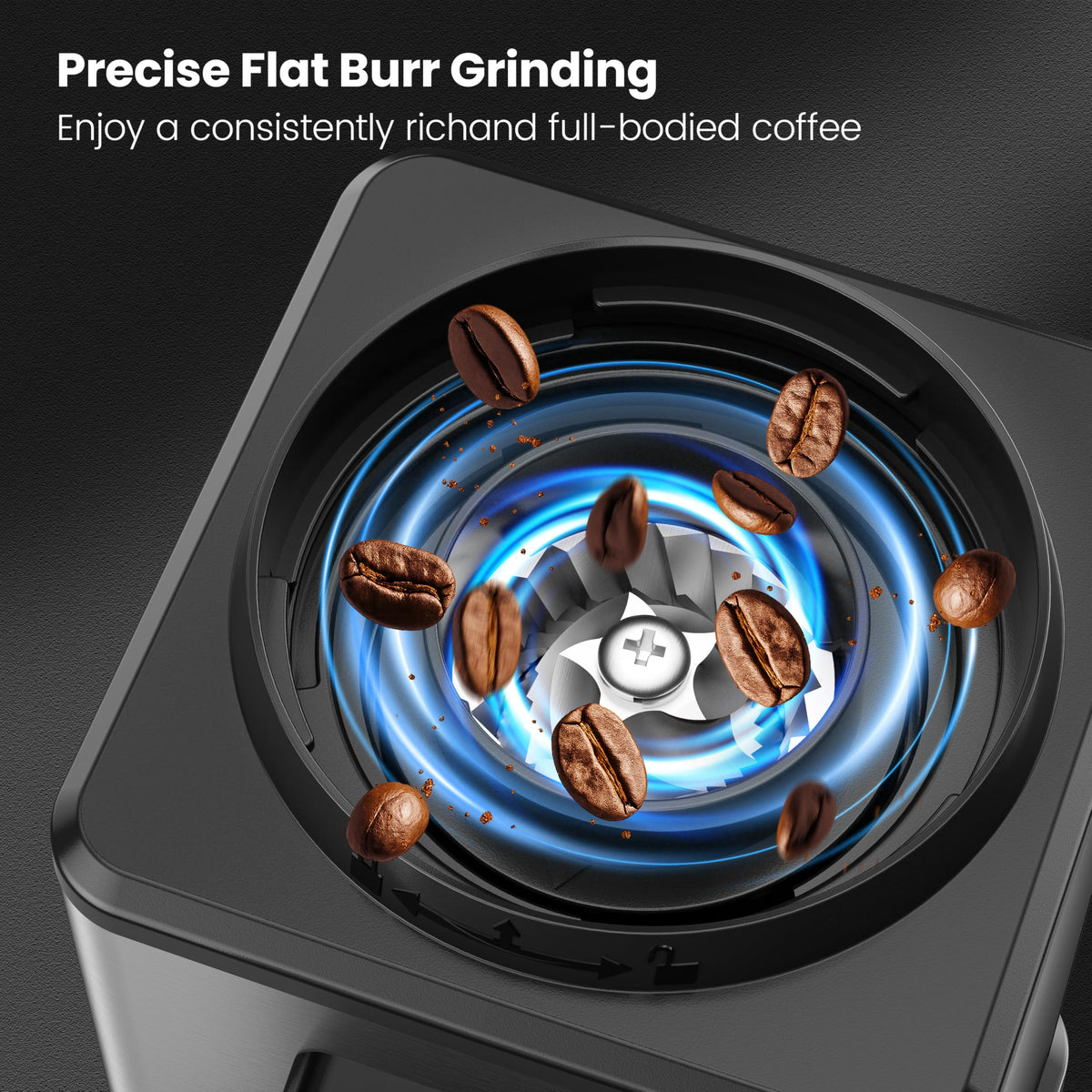 Conical Burr Stainless Steel Coffee Grinder Y4748