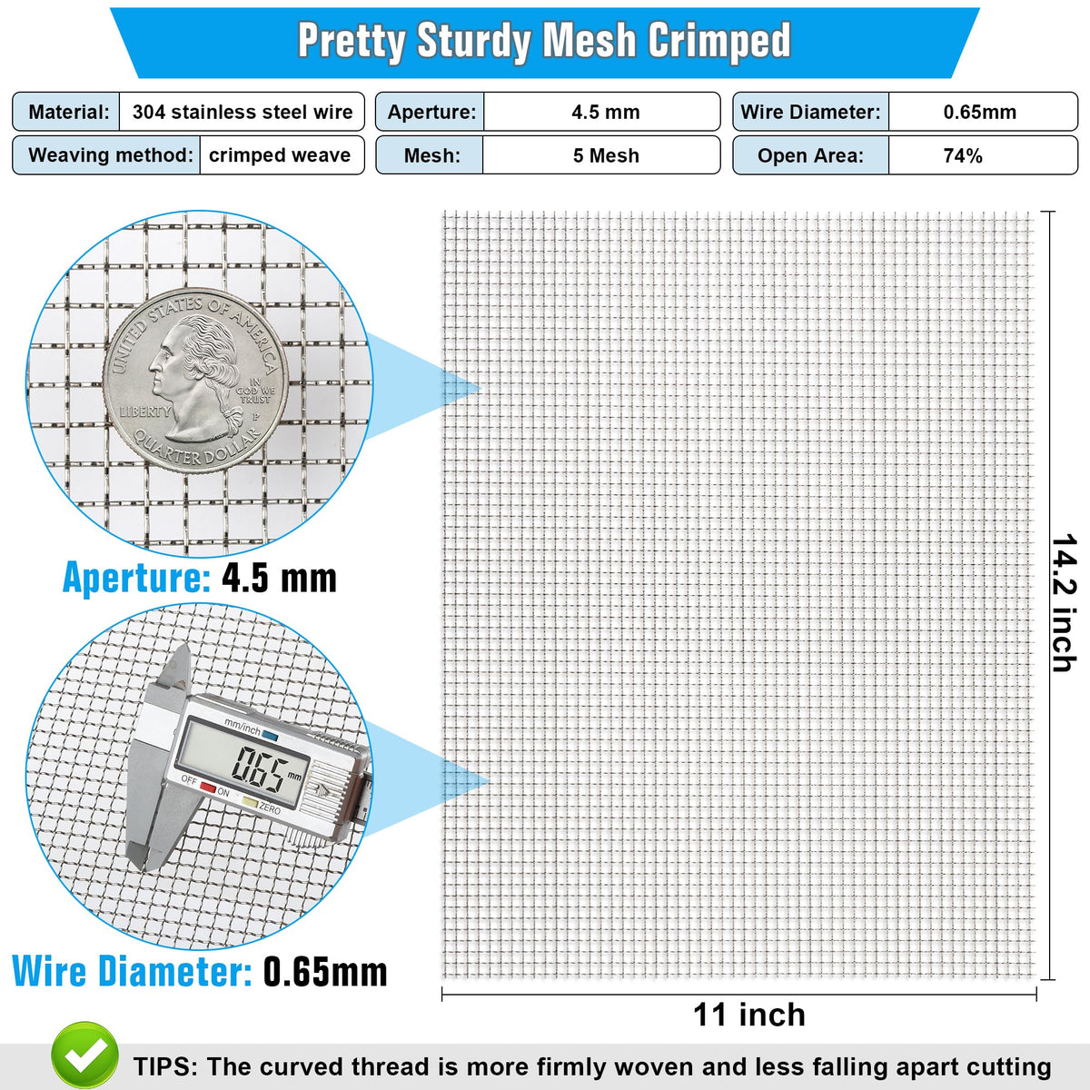 2Pack 5 Mesh 11 X 14.2 inch Crimped Mesh Screen I5678