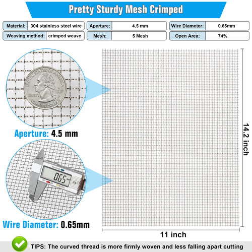 2Pack 5 Mesh 11 X 14.2 inch Crimped Mesh Screen I5678