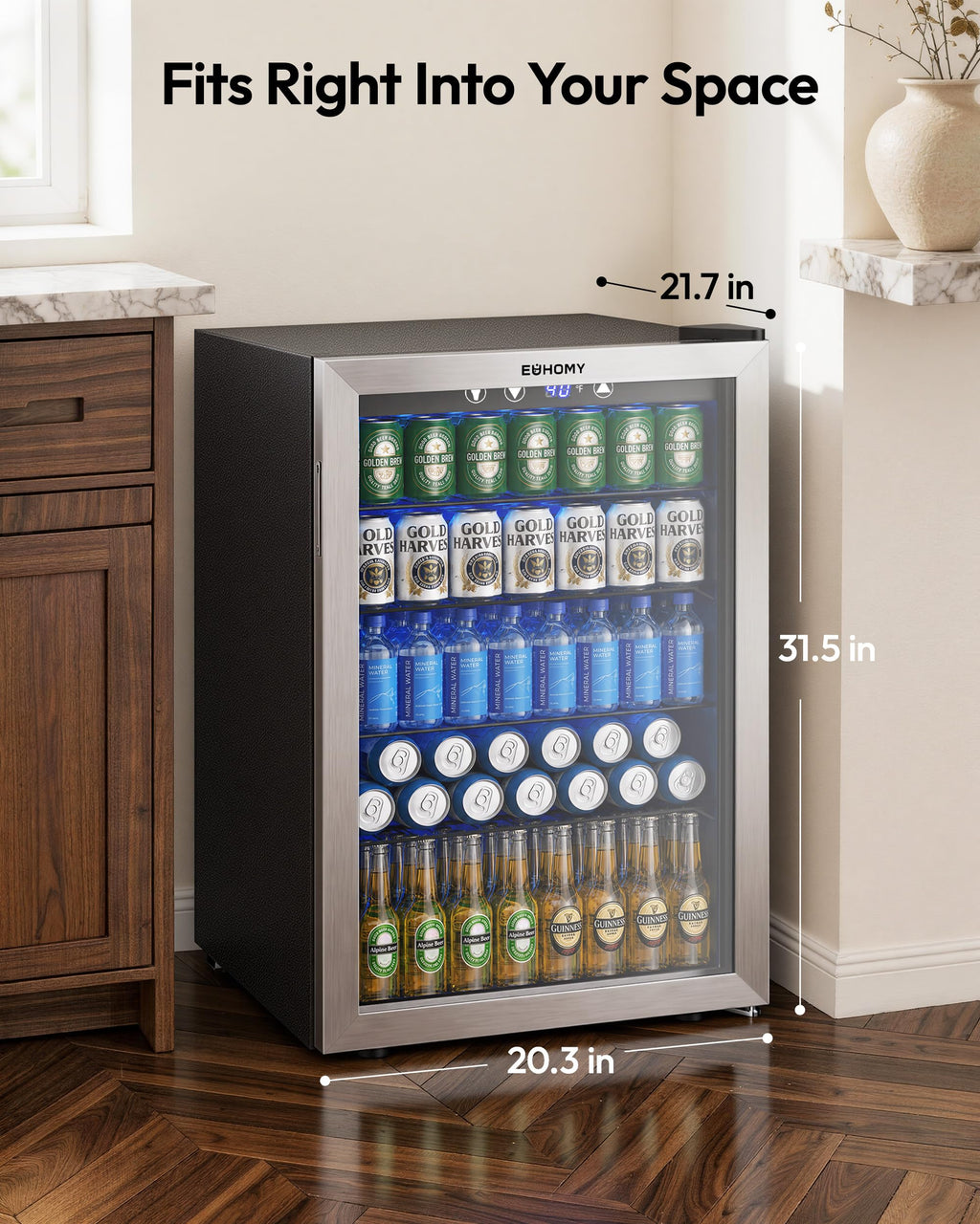 145 Can 4.5 Cu.ft Mini Fridge with Glass Door G876018