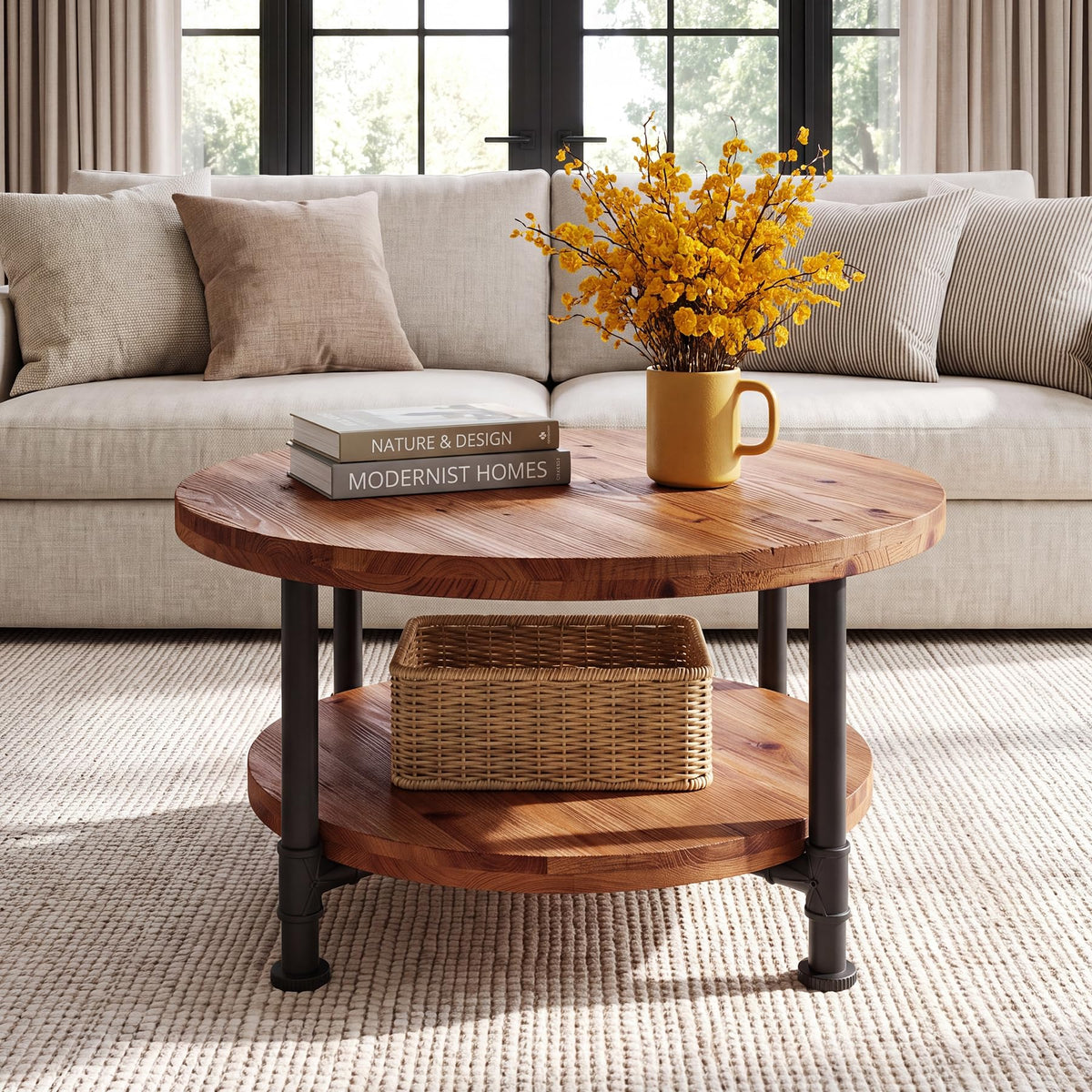 Solid Wood Round Coffee Table F52964