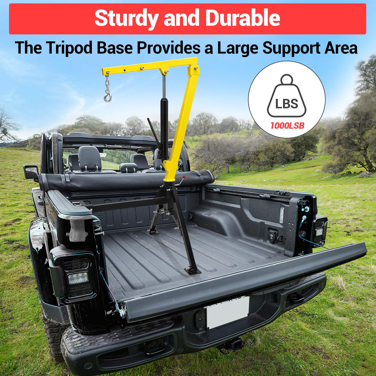 1000 lbs 360° Swivel Hydraulic Pickup Truck Crane U3630