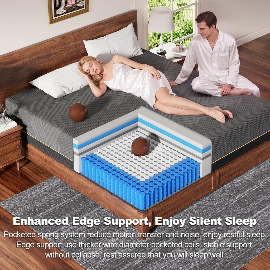 12 Inch Full Size Hybrid Mattress with Memory Foam M854