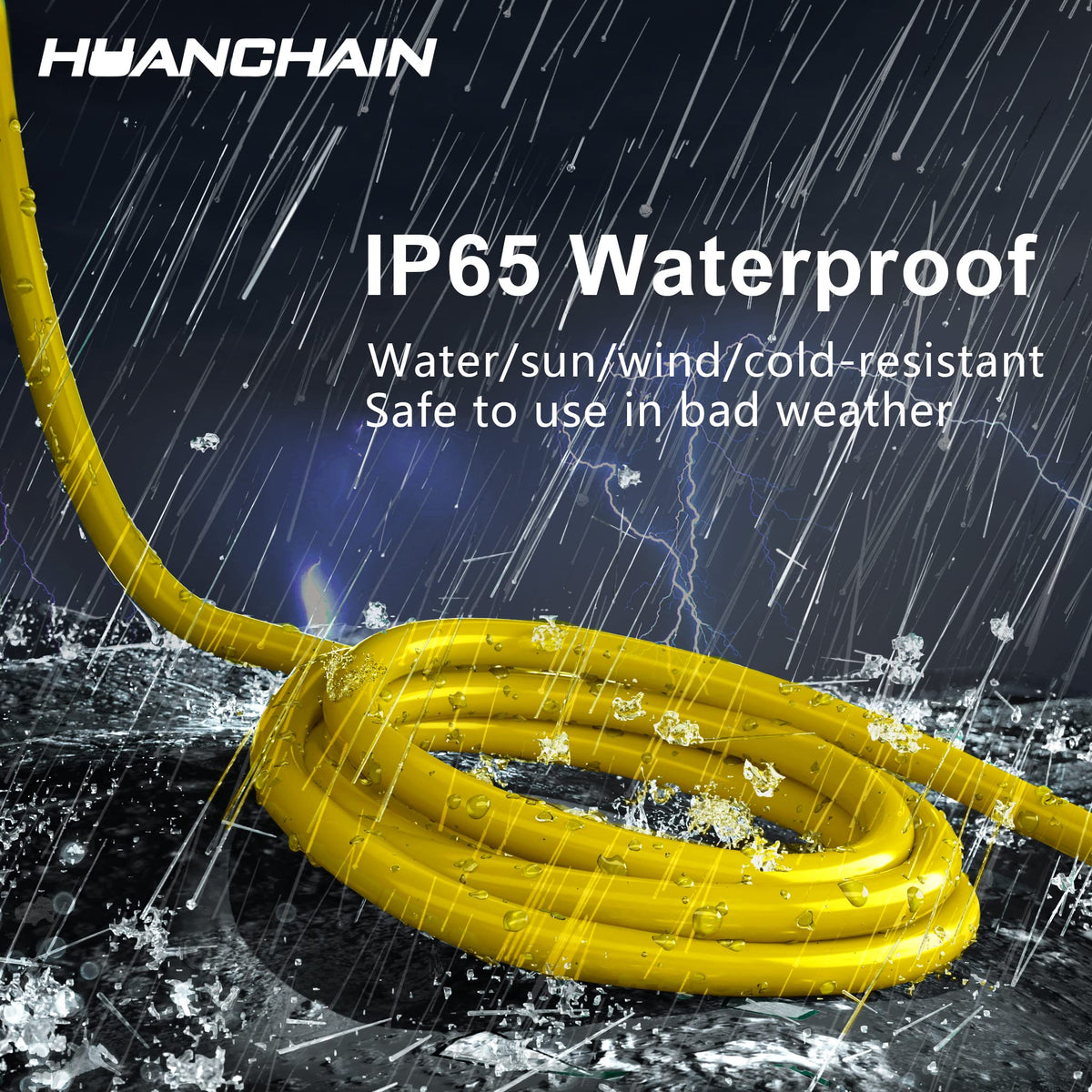 Yellow Indoor Outdoor Extension Cord 100 FT 16/3 Gauge N23388