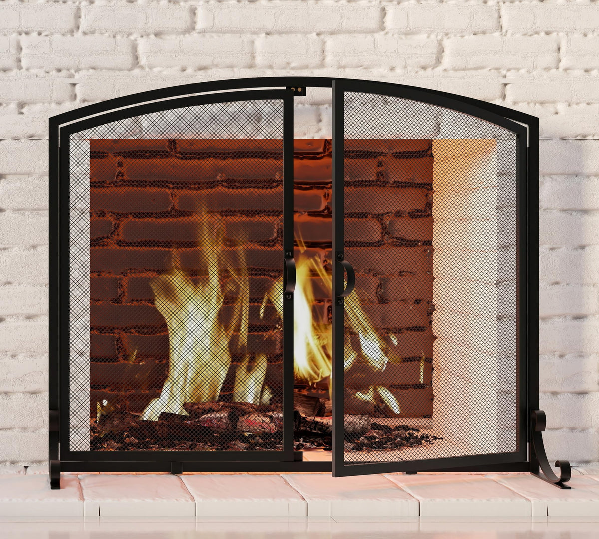 2-Panel Metal Fireplace Screen R3262
